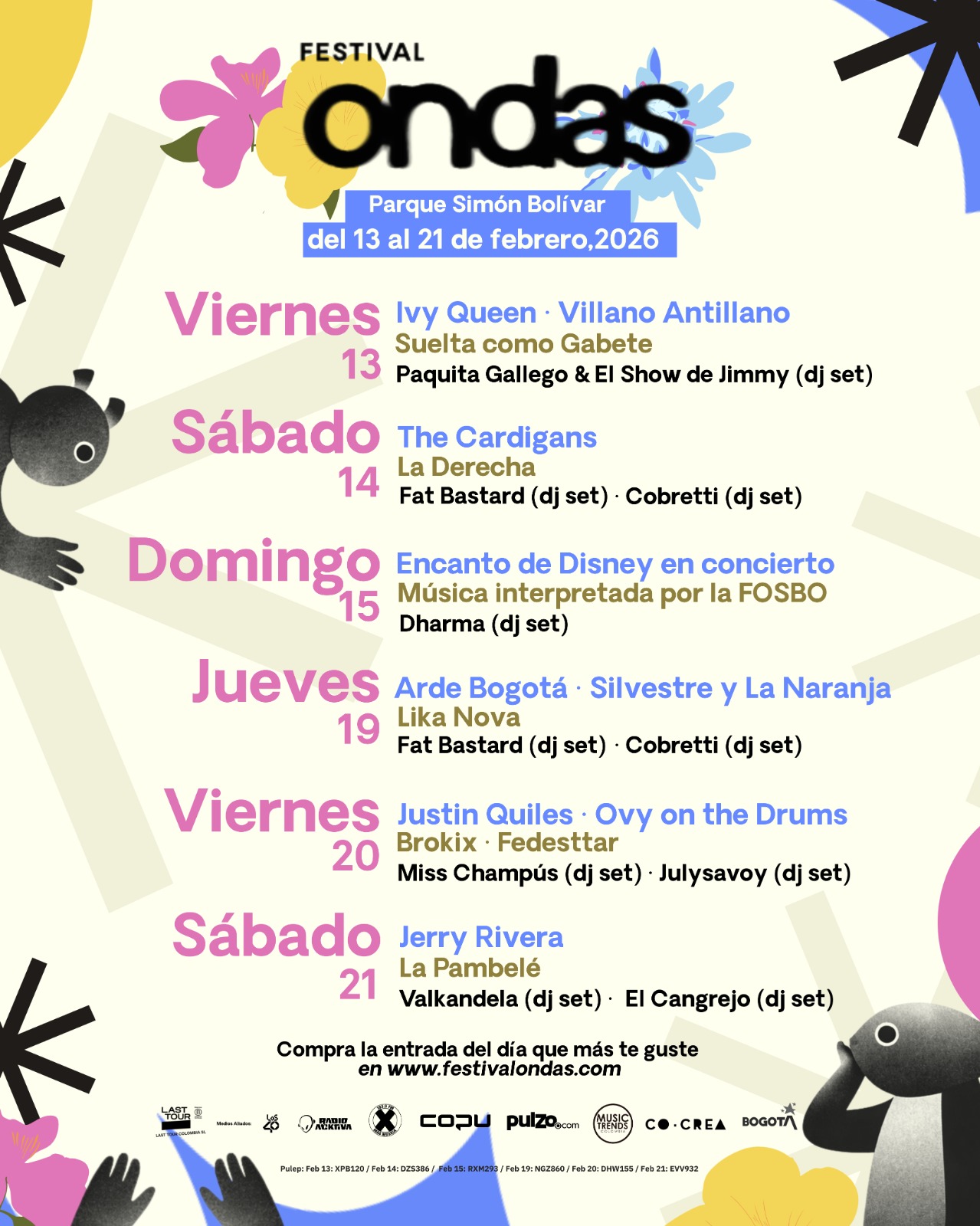 Cartel del festival Ondas Bogotá